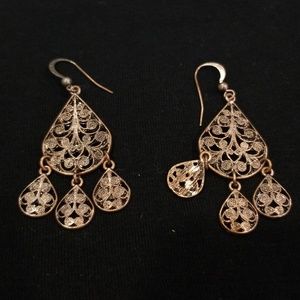 Sophisticated copper dangled earrings